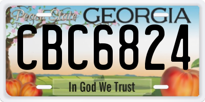 GA license plate CBC6824