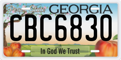 GA license plate CBC6830