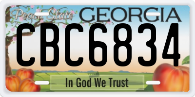 GA license plate CBC6834