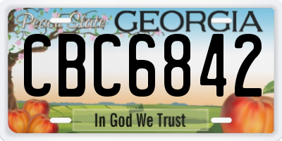 GA license plate CBC6842