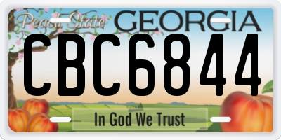 GA license plate CBC6844