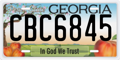 GA license plate CBC6845