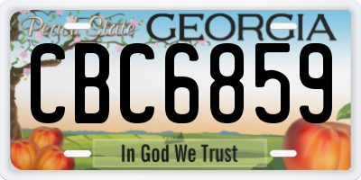 GA license plate CBC6859