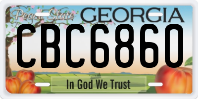 GA license plate CBC6860