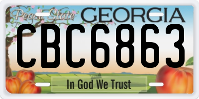 GA license plate CBC6863