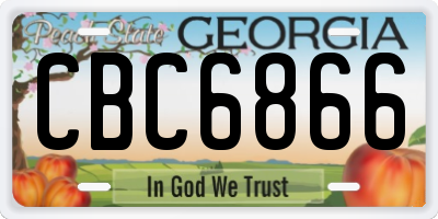 GA license plate CBC6866