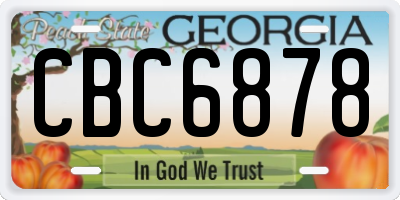 GA license plate CBC6878