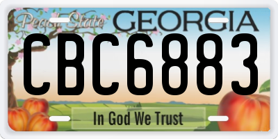 GA license plate CBC6883