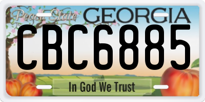GA license plate CBC6885