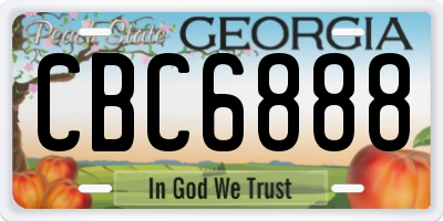 GA license plate CBC6888