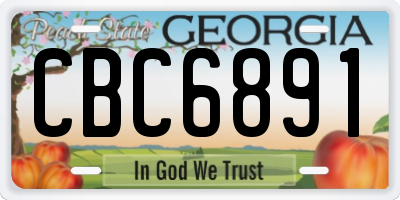 GA license plate CBC6891