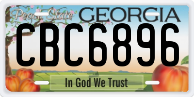 GA license plate CBC6896