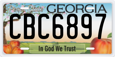 GA license plate CBC6897