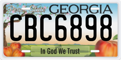 GA license plate CBC6898