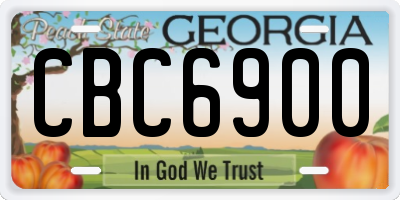 GA license plate CBC6900