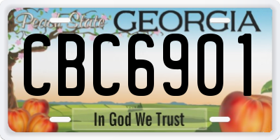 GA license plate CBC6901