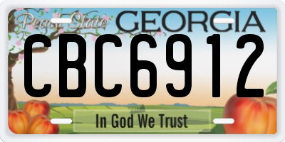 GA license plate CBC6912
