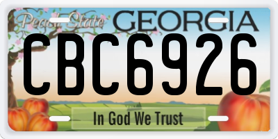 GA license plate CBC6926
