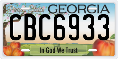 GA license plate CBC6933