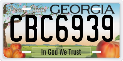 GA license plate CBC6939