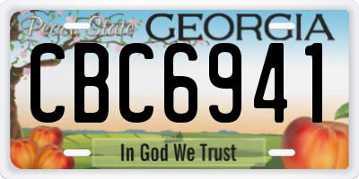 GA license plate CBC6941