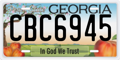 GA license plate CBC6945