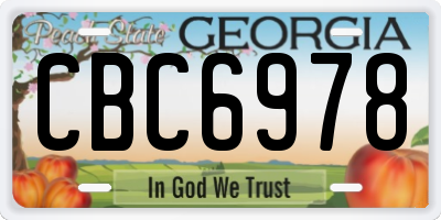 GA license plate CBC6978