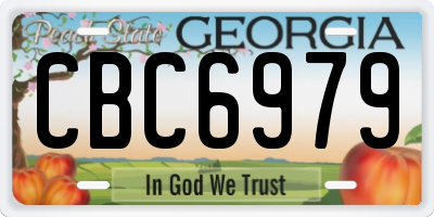 GA license plate CBC6979