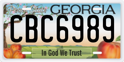 GA license plate CBC6989
