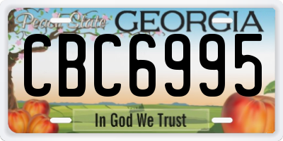 GA license plate CBC6995