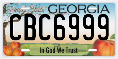 GA license plate CBC6999