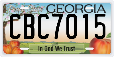 GA license plate CBC7015