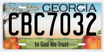 GA license plate CBC7032