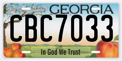 GA license plate CBC7033