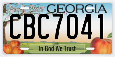 GA license plate CBC7041