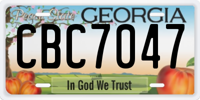 GA license plate CBC7047