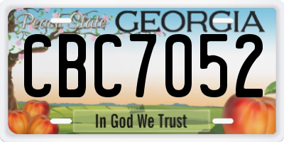 GA license plate CBC7052