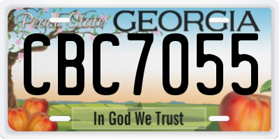 GA license plate CBC7055