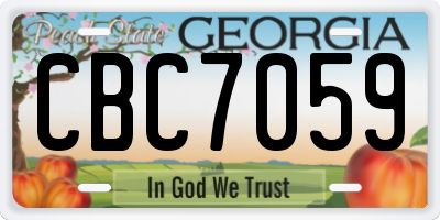 GA license plate CBC7059