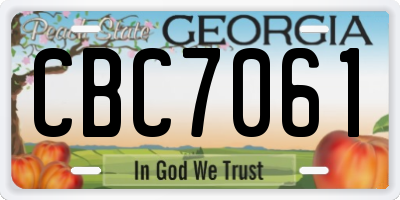 GA license plate CBC7061