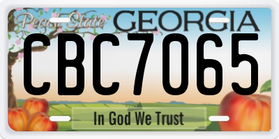 GA license plate CBC7065