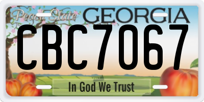 GA license plate CBC7067