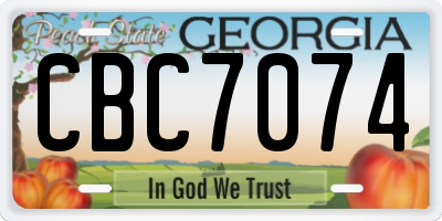 GA license plate CBC7074