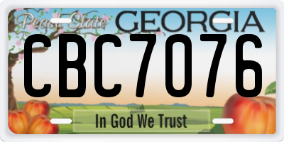 GA license plate CBC7076