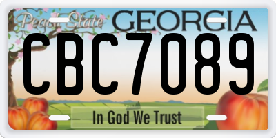 GA license plate CBC7089