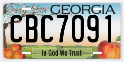 GA license plate CBC7091