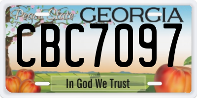 GA license plate CBC7097