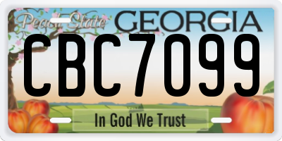 GA license plate CBC7099