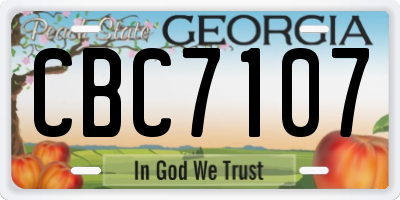 GA license plate CBC7107