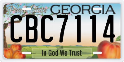 GA license plate CBC7114